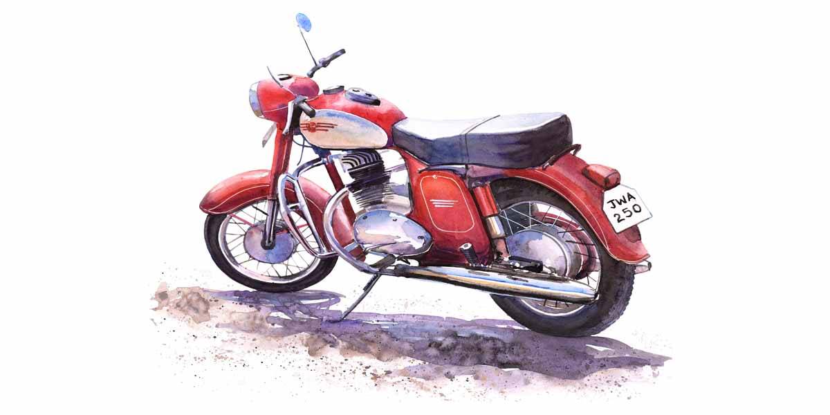 Jawa 250 motorcycle portrait