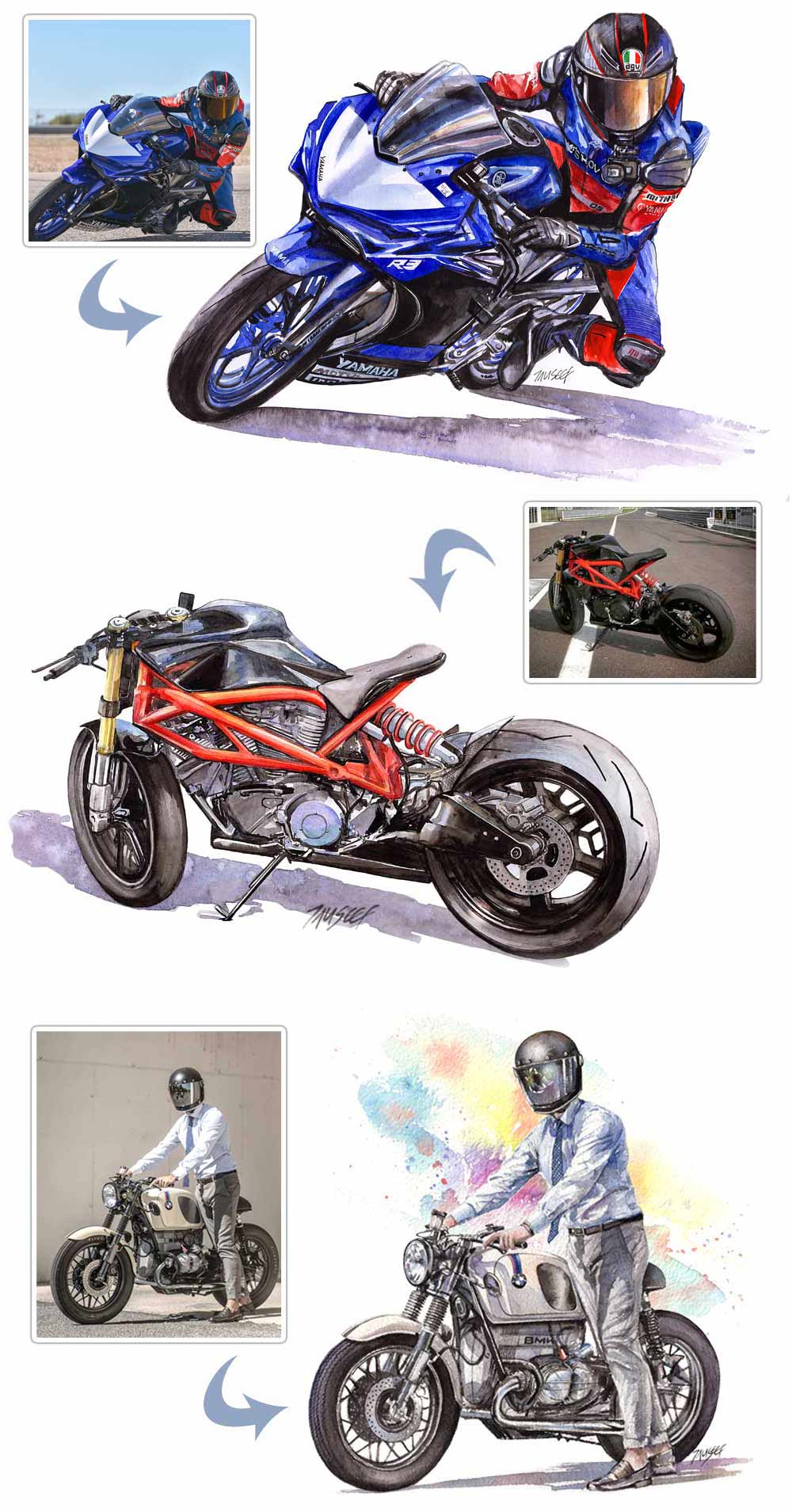 custom motorcycle portrait