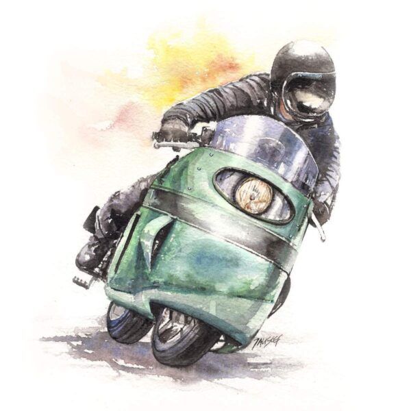 Custom Motorcycle Portrait, Motorcycle Art and Illustration in Watercolor